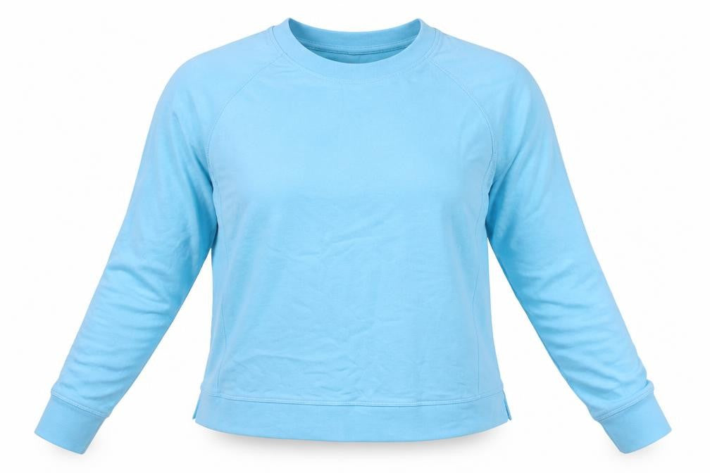 Sweaty Betty Women's Blue Crew Neck Cotton Modal Pullover Sweatshirt Size S