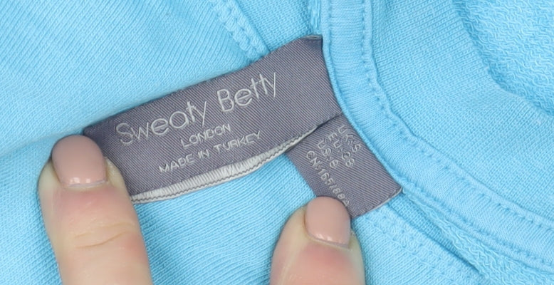 Sweaty Betty Women's Blue Crew Neck Cotton Modal Pullover Sweatshirt Size S
