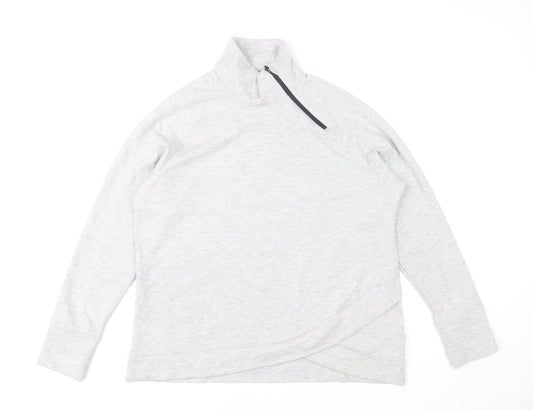 Aurique Women’s Grey 1/4 Zip Pullover Sweatshirt Size L
