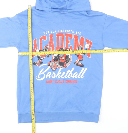 Primark Boys Blue Basketball Print Pullover Hoodie 13-14 Years 164cm