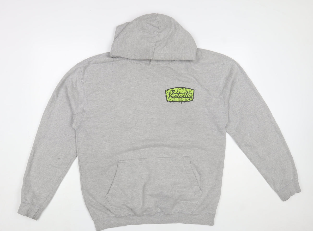 Avidsbrands Mens Grey Pullover Hoodie L Graphic Logo Sweatshirt