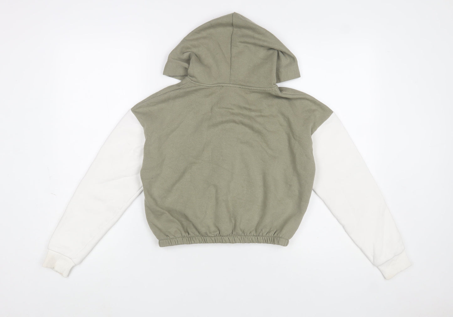 New Look Girls Green Arizona Print Cropped Hooded Zip Jacket - Size 10 Years