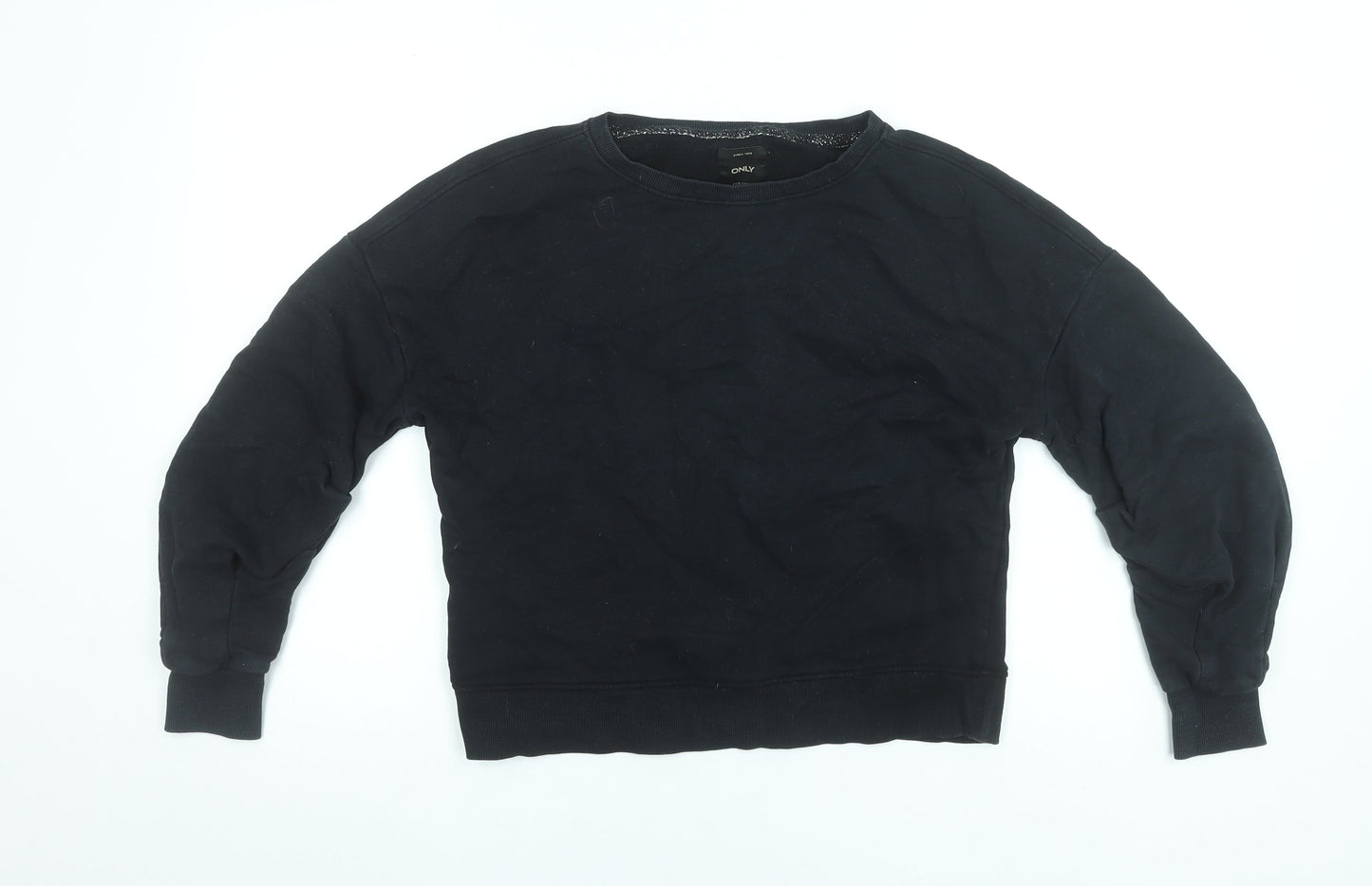 ONLY Women's Black XS Pullover Sweatshirt 100% Cotton Casual