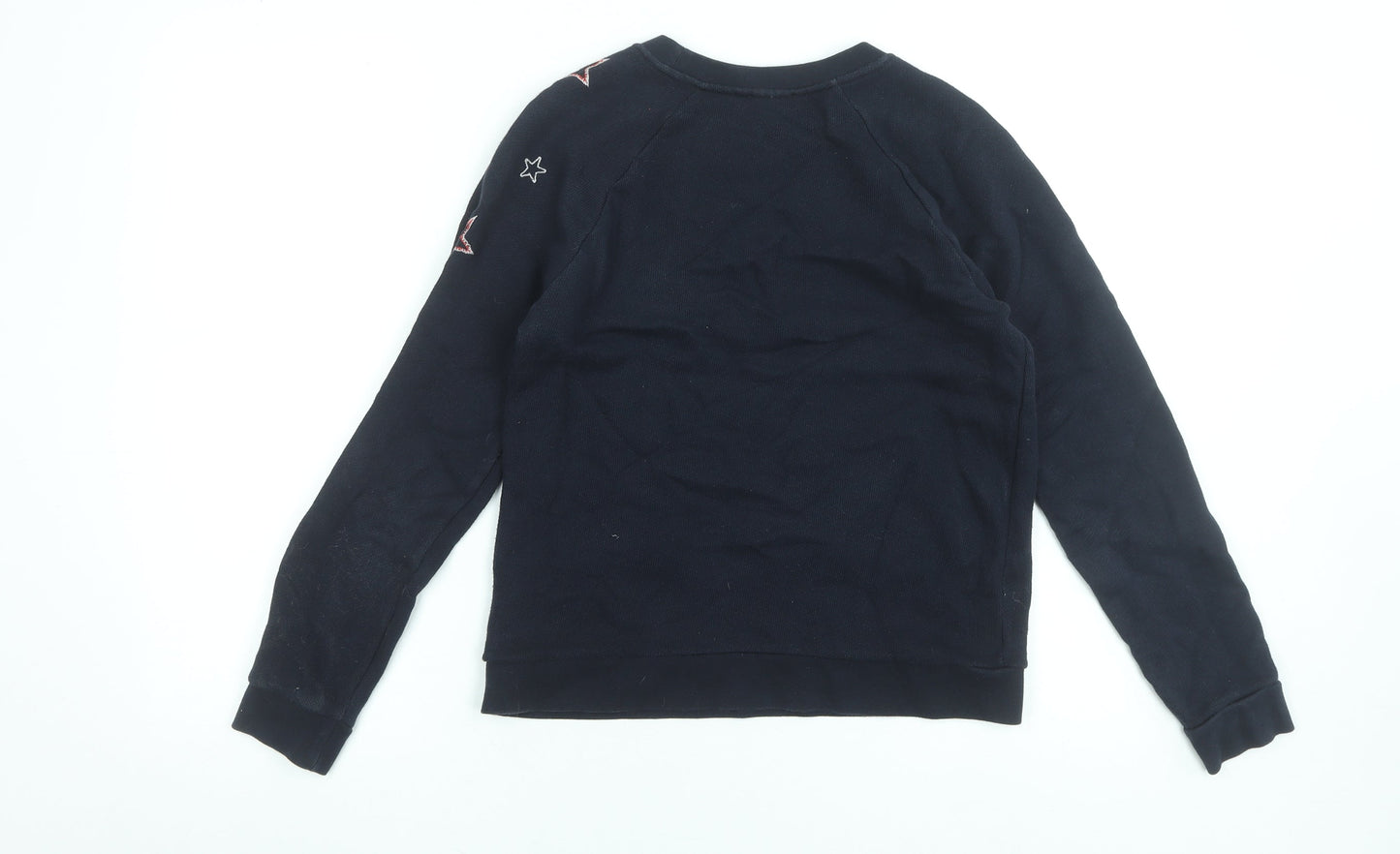 Whistles Women's Navy Star Embroidered Cotton Sweatshirt XS