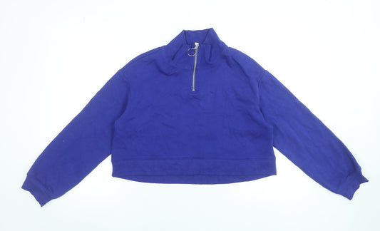 H&M Divided Women’s Purple 1/2 Zip High Neck Pullover Sweatshirt Size S