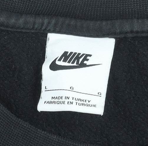 Nike Men’s Black Crew Neck Pullover Sweatshirt Size L