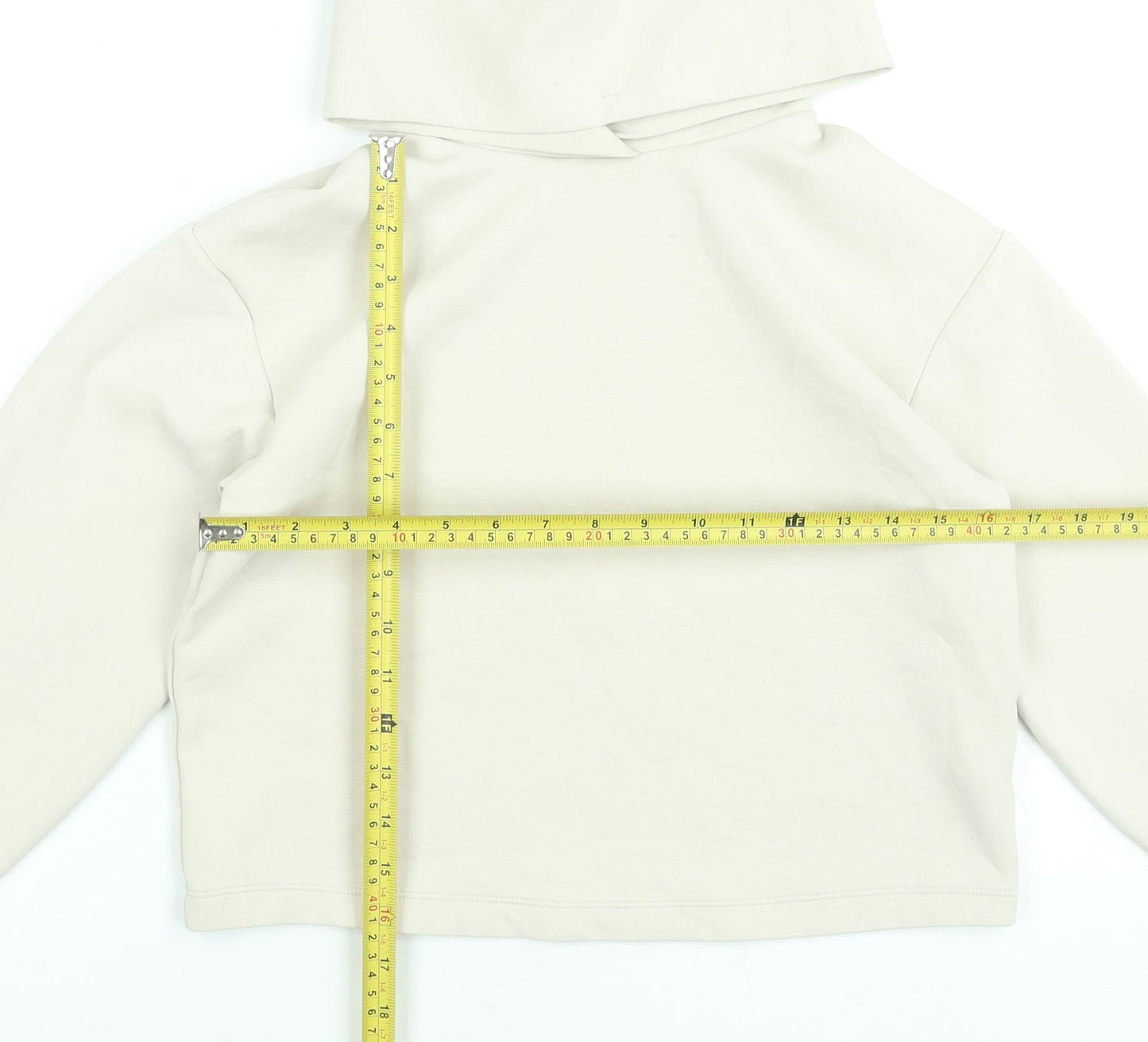 Uniqlo Girls Beige Pullover Hoodie 13-14 Years Regular Fit Stretch