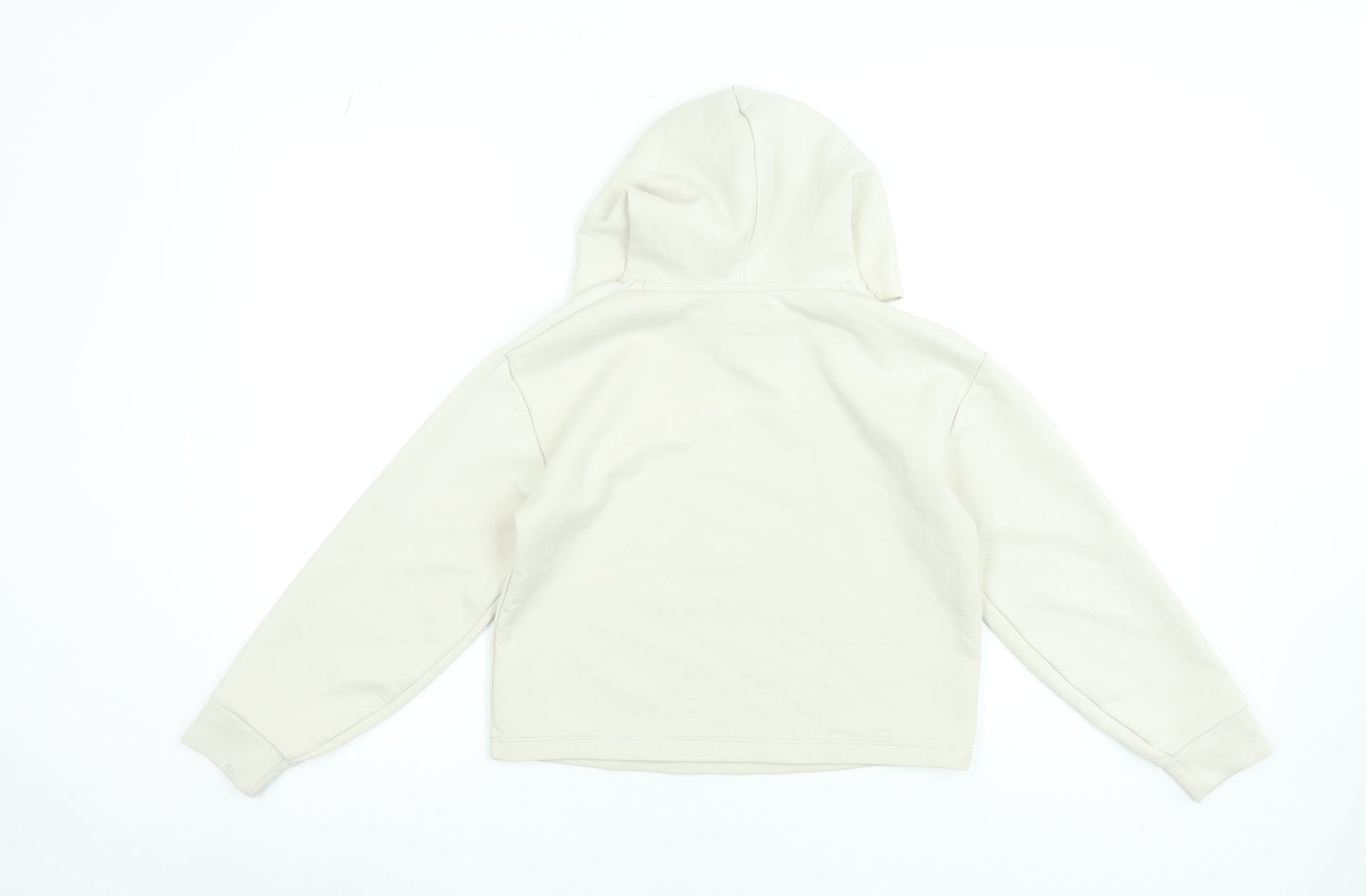 Uniqlo Girls Beige Pullover Hoodie 13-14 Years Regular Fit Stretch
