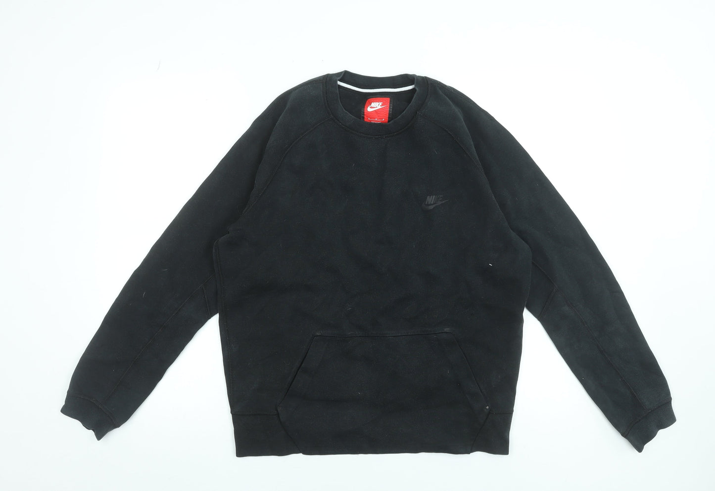 Nike Men's Black Pullover Sweatshirt M Regular Fit Crew Neck Fleece