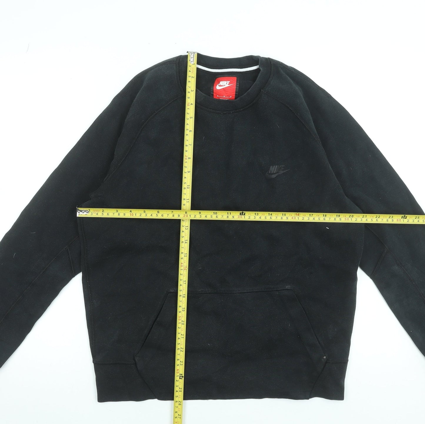 Nike Men's Black Pullover Sweatshirt M Regular Fit Crew Neck Fleece