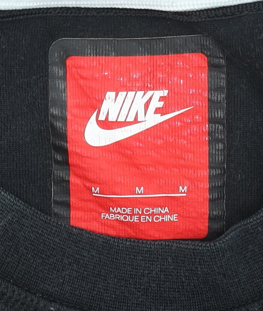 Nike Men's Black Pullover Sweatshirt M Regular Fit Crew Neck Fleece