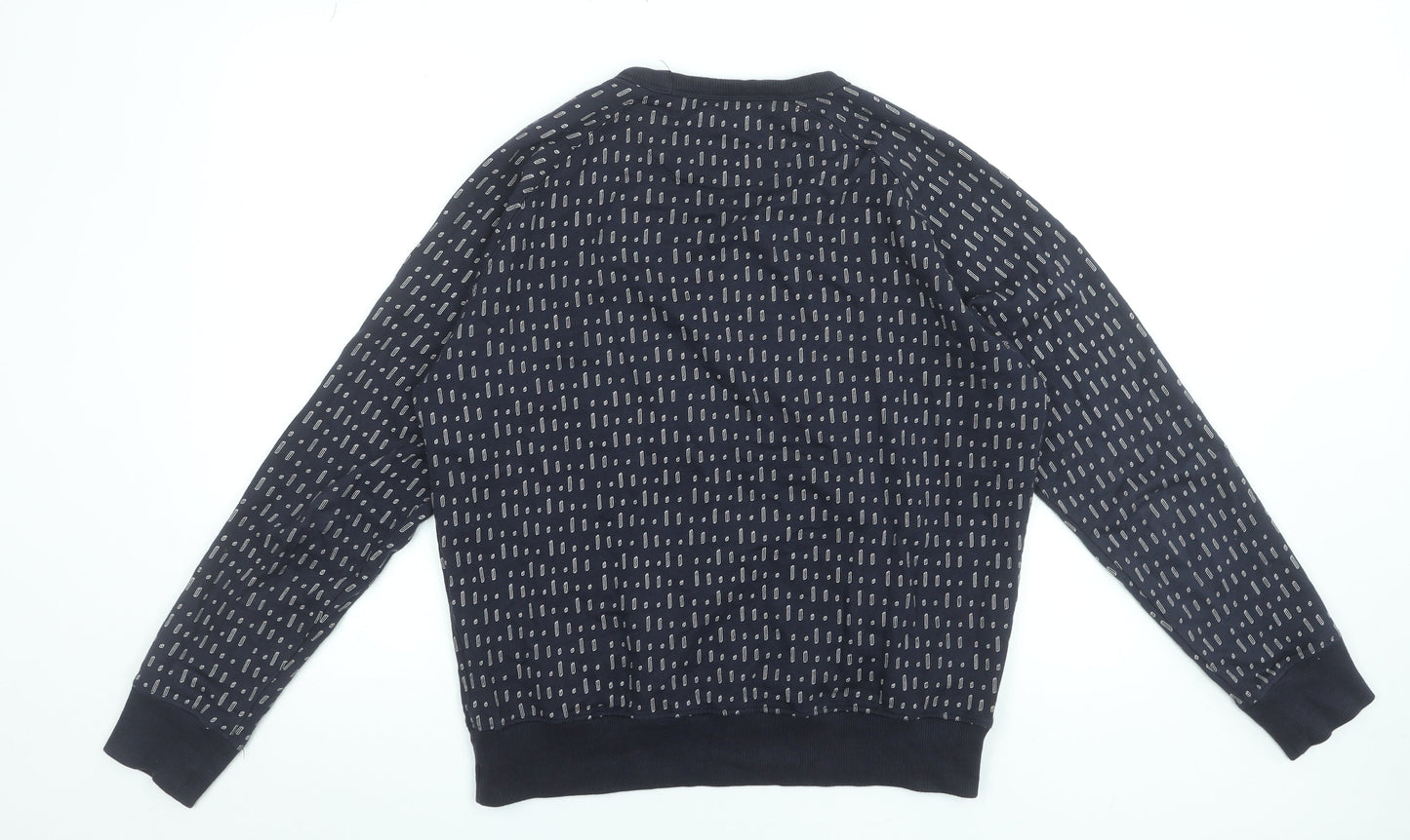 Far Afield Womens Navy Cotton Blend Patterned Pullover Sweatshirt Size 2