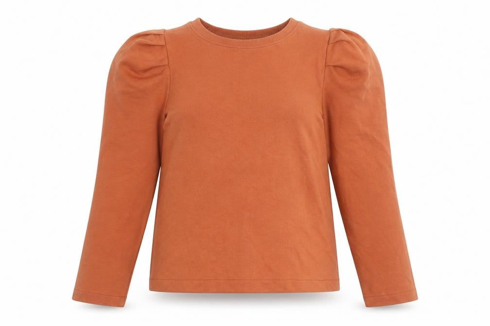 Next Women’s Rust Brown Pullover Sweatshirt Long Sleeve Size S Cotton Blend
