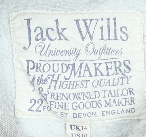 Womens UK 14 Regular Jack Wills Grey Pullover Hoodie