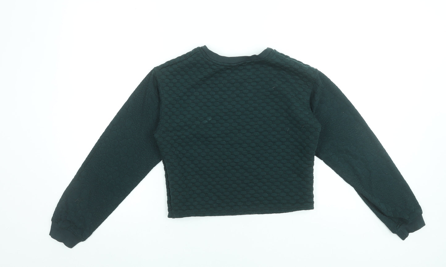 Topshop Women Black Textured Pullover Sweatshirt UK 8