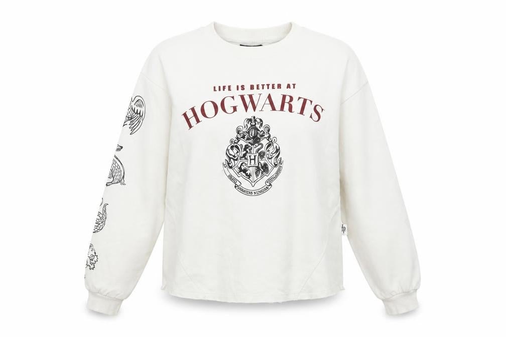 Harry Potter Women’s Beige Hogwarts Sweatshirt Size S 8-10 Pullover