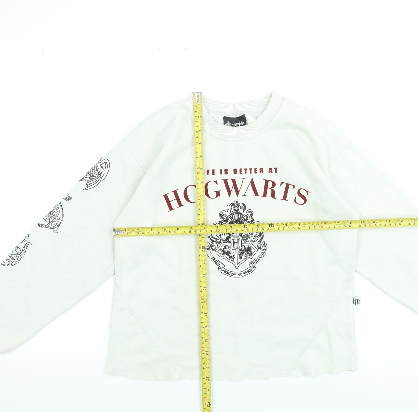 Harry Potter Women’s Beige Hogwarts Sweatshirt Size S 8-10 Pullover