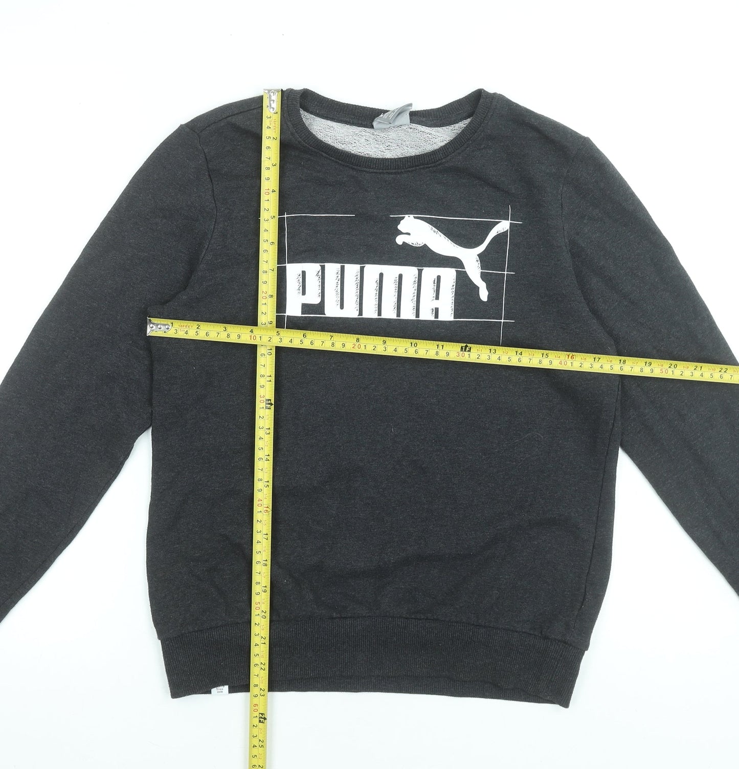 Womens UK 12 Regular PUMA Black Pullover Sweatshirt