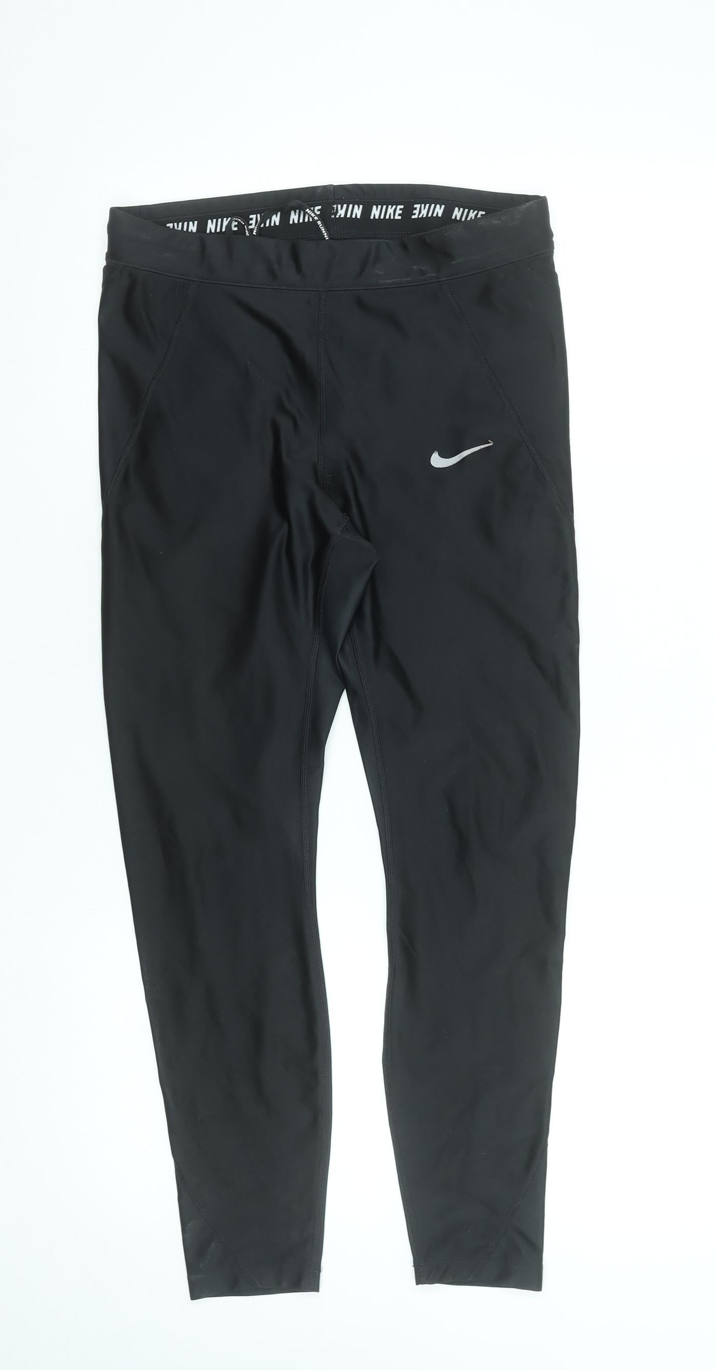 Nike Womens Black Dri-FIT Running Leggings Size M Activewear Trousers
