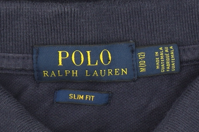 Ralph Lauren Boys Blue Polo Shirt Slim Fit Size 10-12 Years Logo Cotton