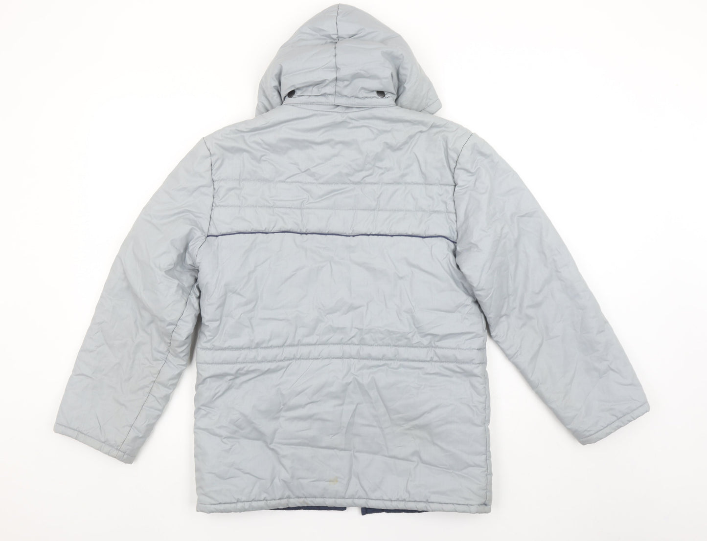 American Pie Boys Grey Hooded Puffer Jacket Size 2 Years Polyester Cotton
