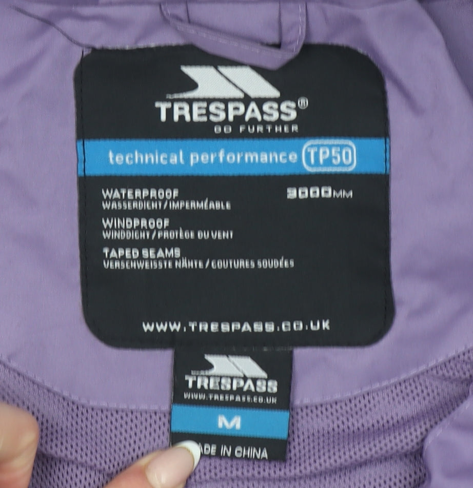 Womens UK Size M Regular Trespass Purple Polyester Blend Jacket