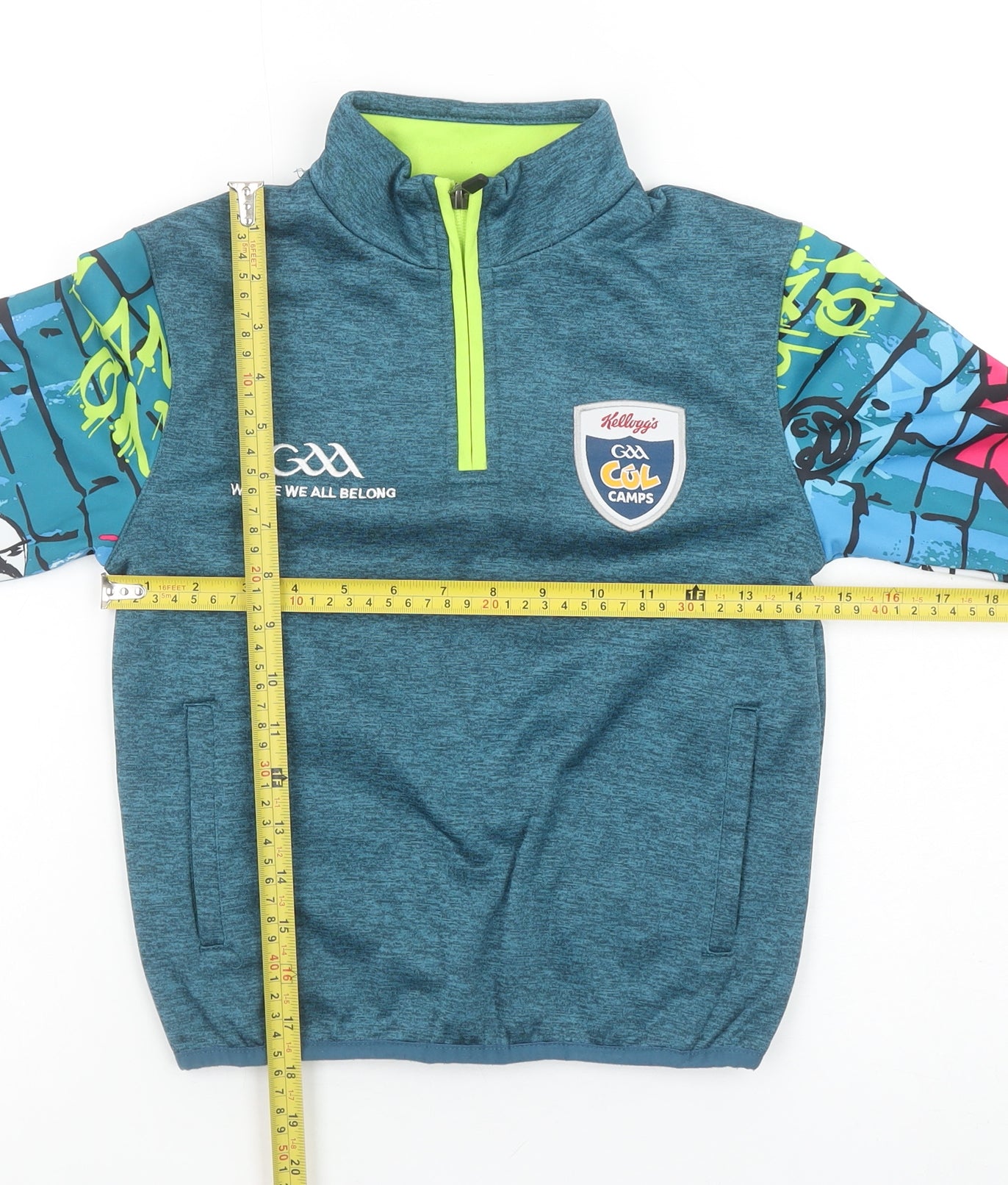 Masita Boys Blue Graphic 1/4 Zip Pullover Sweatshirt 1A Polyester GAA Cúl Camps
