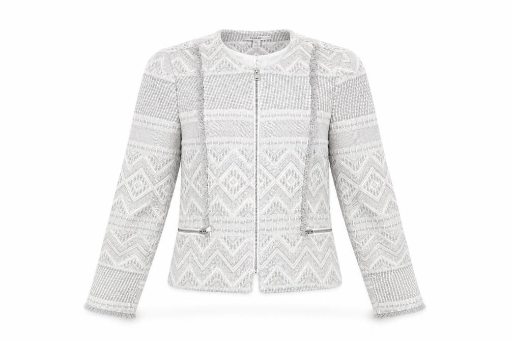 Zara Trafaluc Women's Grey Textured Knit Blazer Jacket Size 8