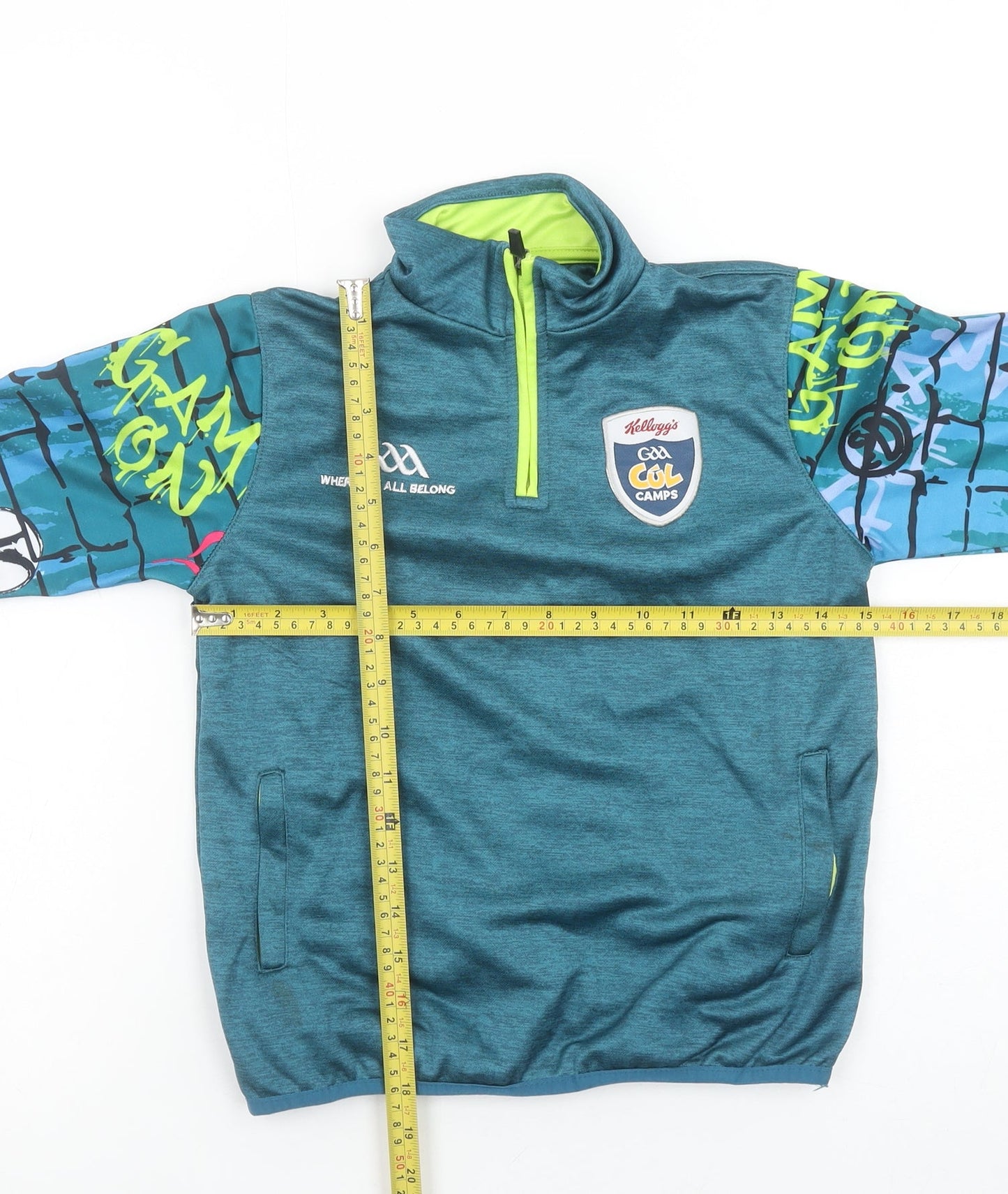 Azzurri Boys Blue GAA Kellogg's Cool Camps 1/4 Zip Pullover Sweatshirt 2 Years