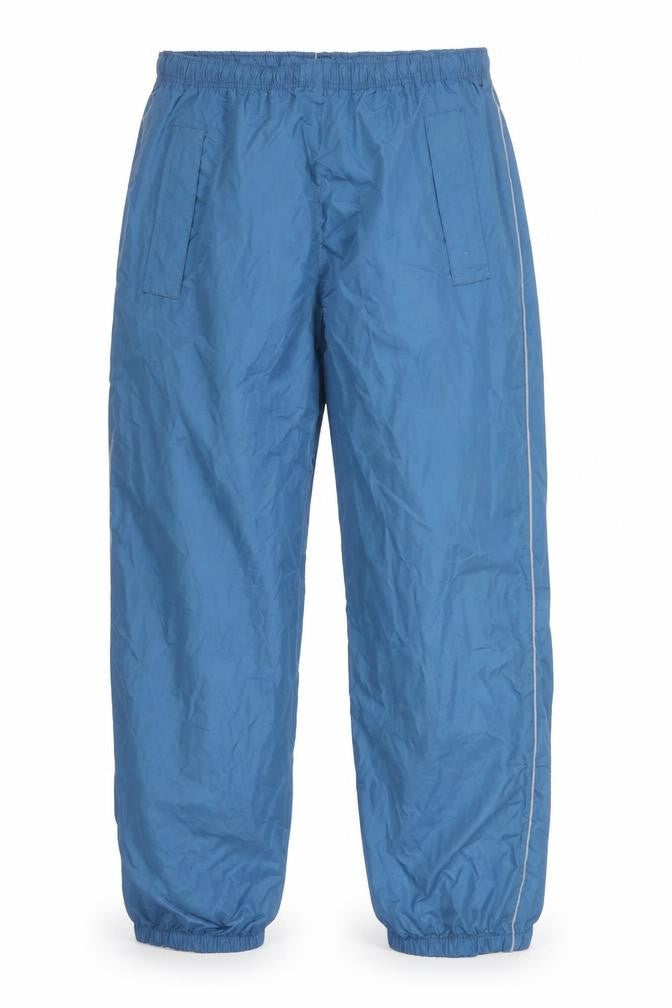 Crane Mens Blue Windbreaker Trousers L 36in Waist Elasticated Lightweight
