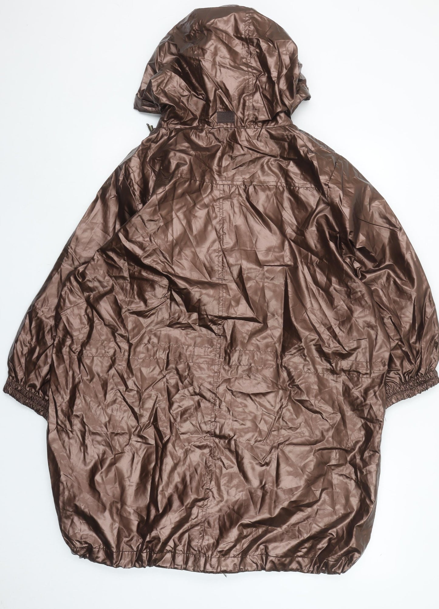 Venca Women Brown Hooded Water Resistant Rain Coat Jacket XL