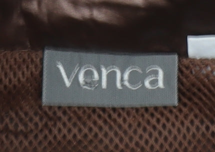 Venca Women Brown Hooded Water Resistant Rain Coat Jacket XL