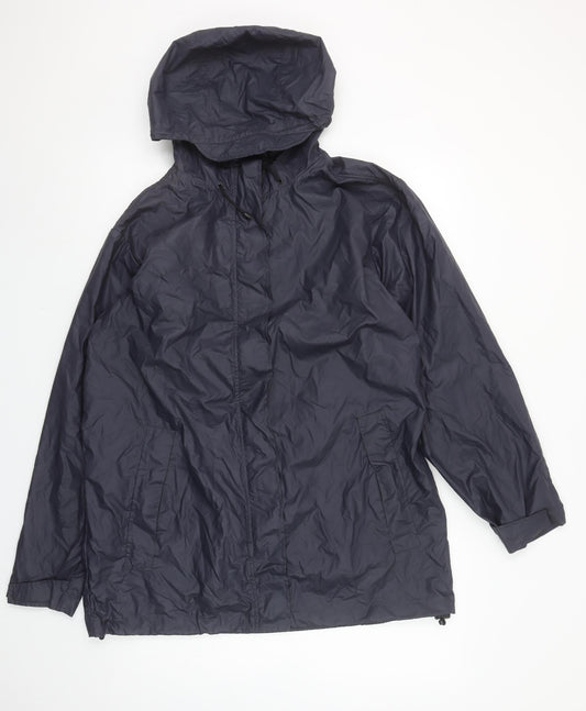Womens UK Size 10-12 Regular Lands' End Blue PVC Blend Jacket