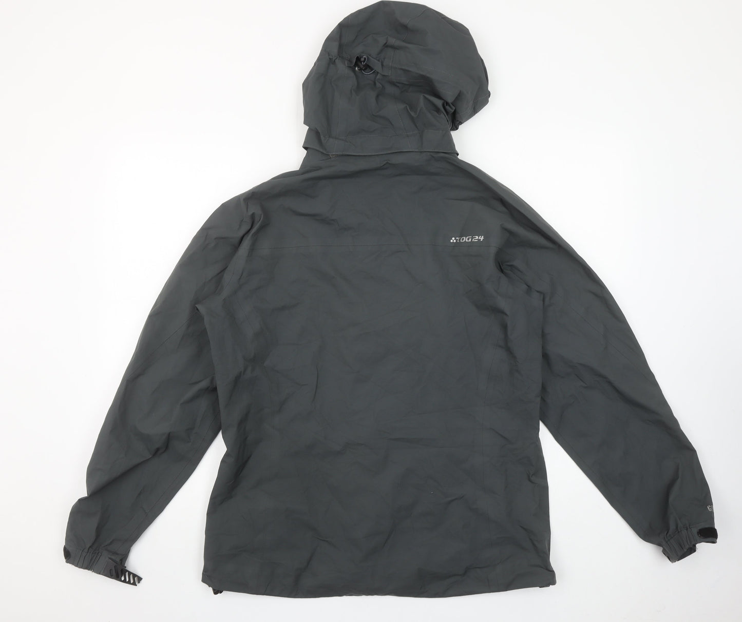 TOG24 Women's Grey Waterproof Hooded Rain Coat Jacket Size 12