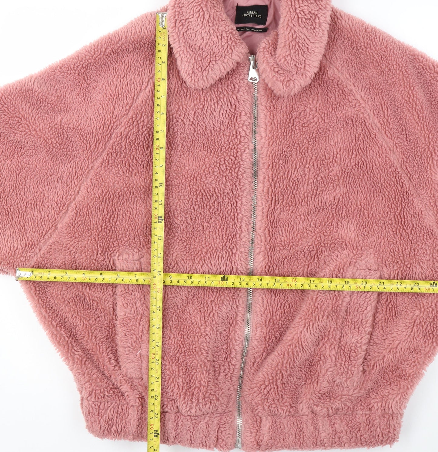 Urban Outfitters Womens Pink Fleece Bomber Jacket XS