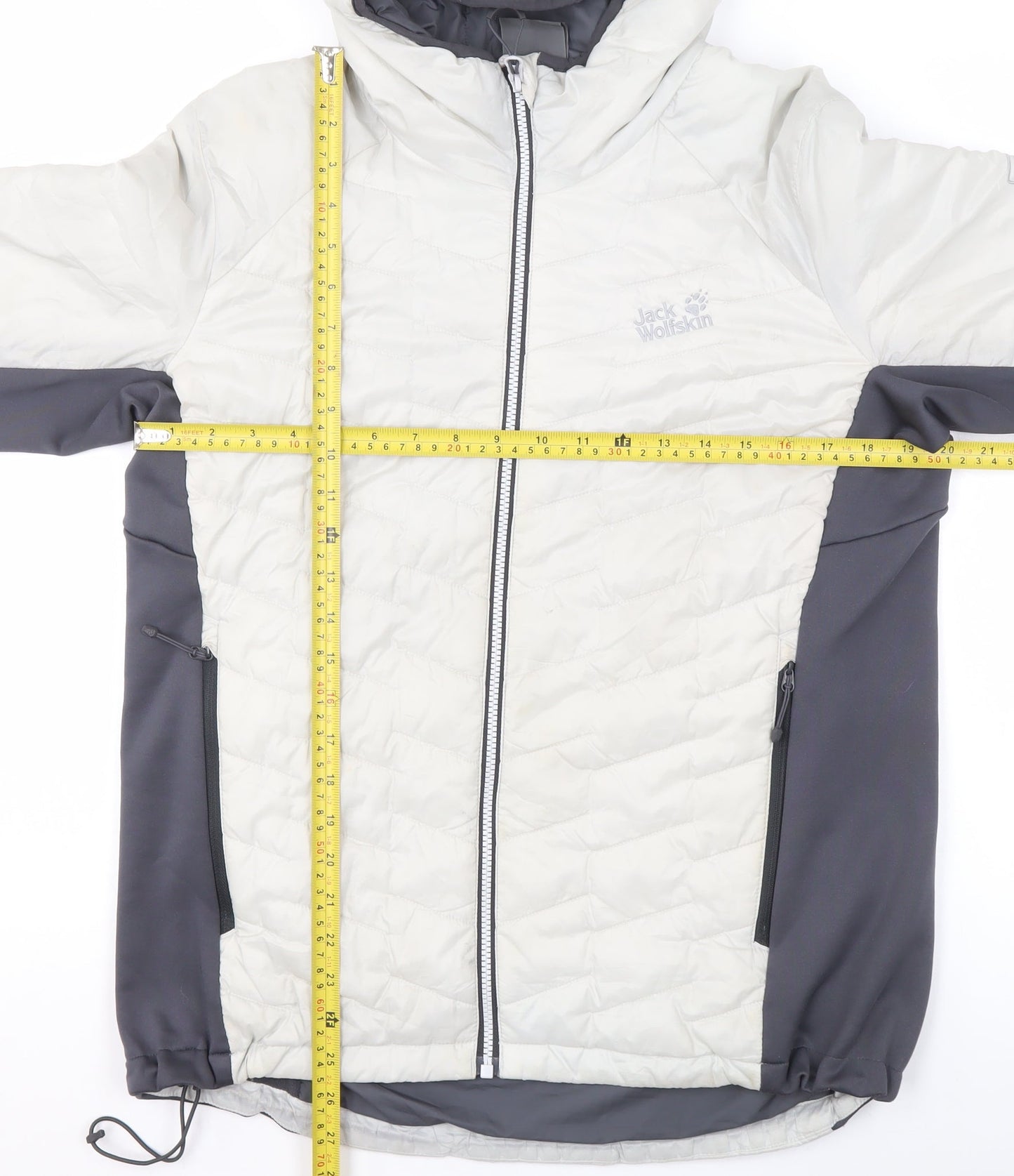 Jack Wolfskin Men's Grey S Hooded Puffer Jacket Outdoor Coat