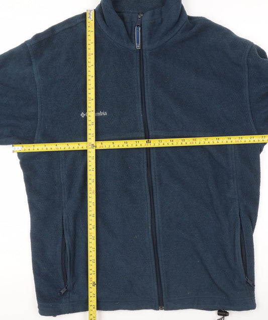 Columbia Mens Blue Fleece Full Zip Jacket Size L Outdoor Casual