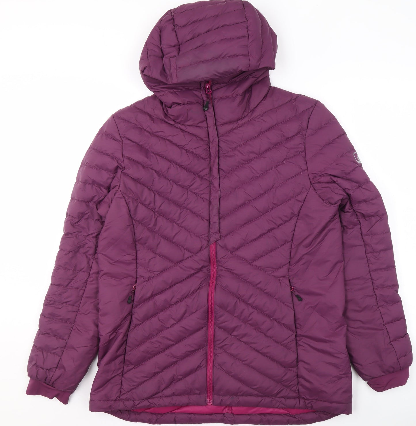 Mountain Ridge Womens Purple Size 14 Quilted Hooded Puffer Jacket