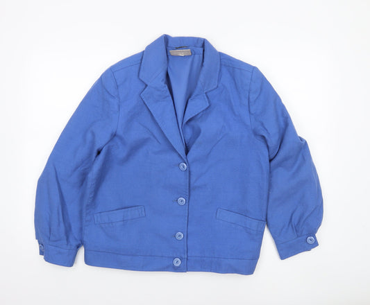 Pitlochry Womens Blue Wool Blazer Jacket Size 7 Classic Style