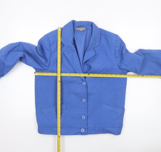 Pitlochry Womens Blue Wool Blazer Jacket Size 7 Classic Style