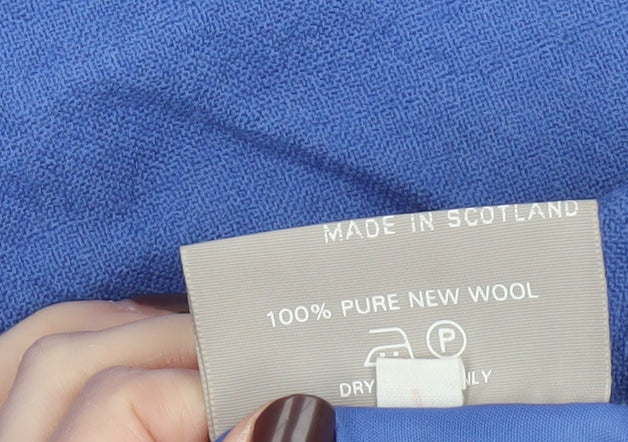 Pitlochry Womens Blue Wool Blazer Jacket Size 7 Classic Style