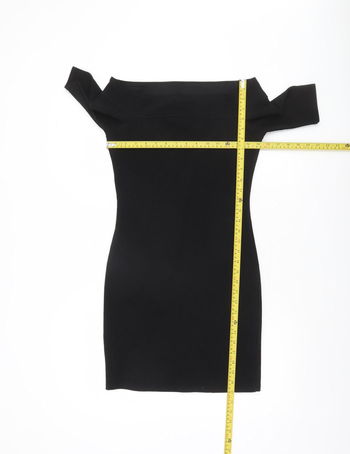 River Island Women’s Black Off Shoulder Bodycon Dress Size 8