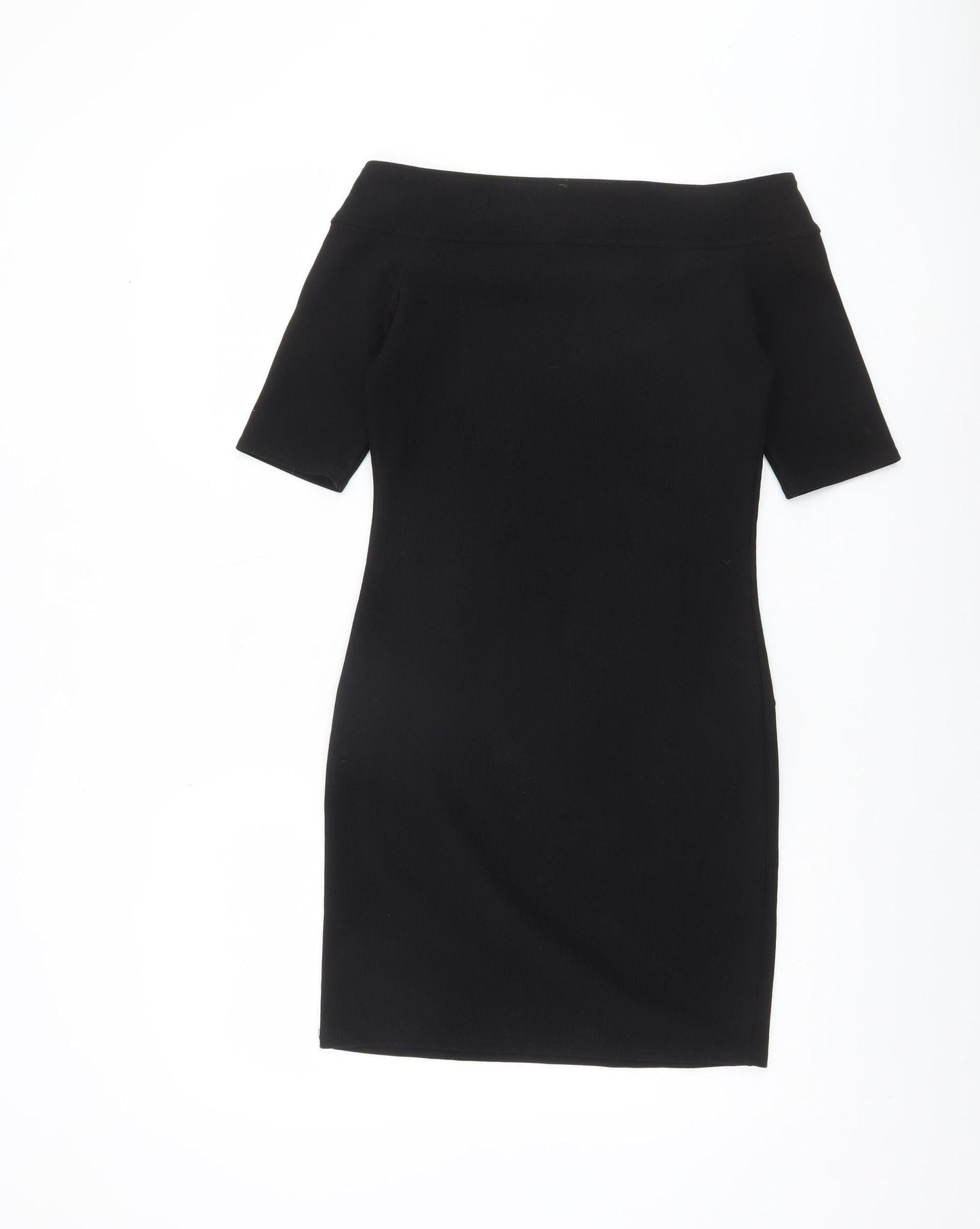 River Island Women’s Black Off Shoulder Bodycon Dress Size 8