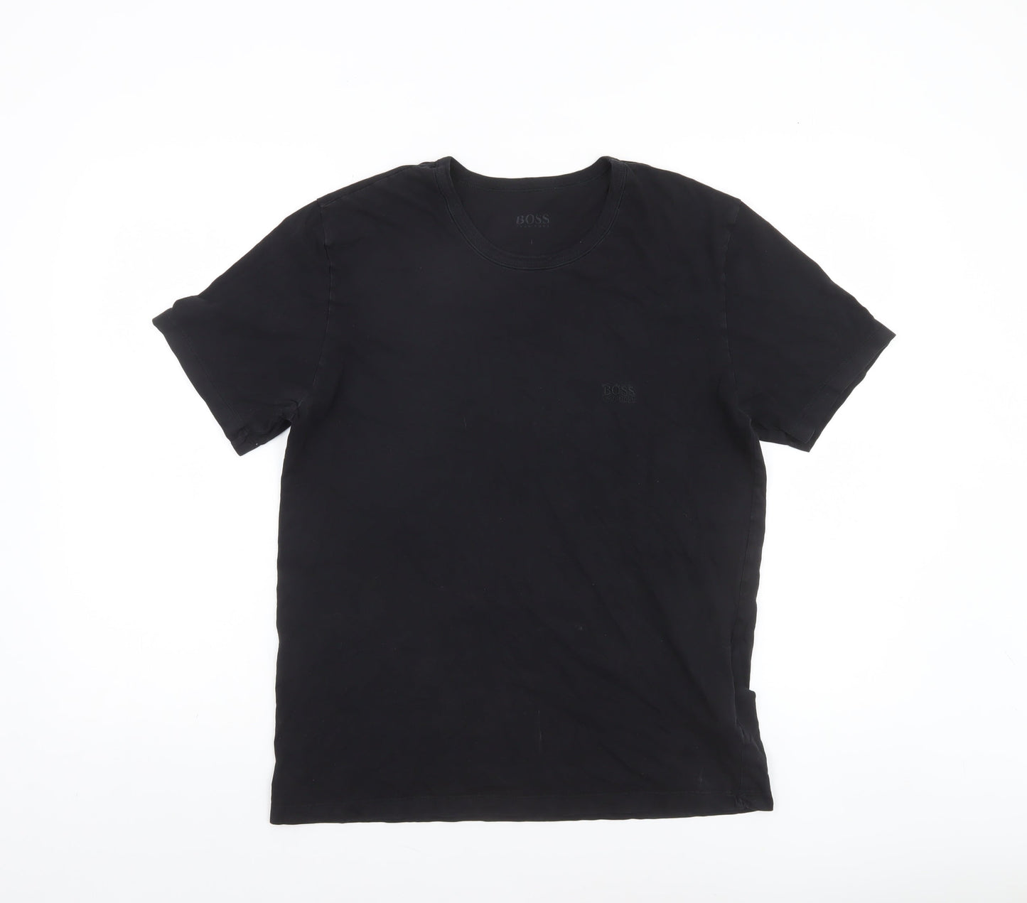 Hugo Boss Men's Black Cotton Crew Neck T-Shirt Size L