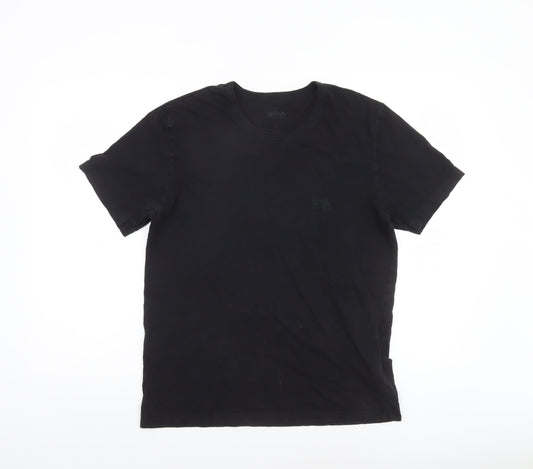 Hugo Boss Men's Black Cotton Crew Neck T-Shirt Size L