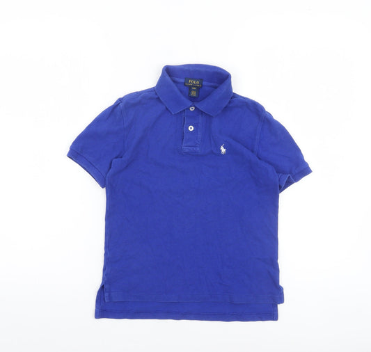 Ralph Lauren Boys Blue 8 Years Polo Shirt Short Sleeve Cotton