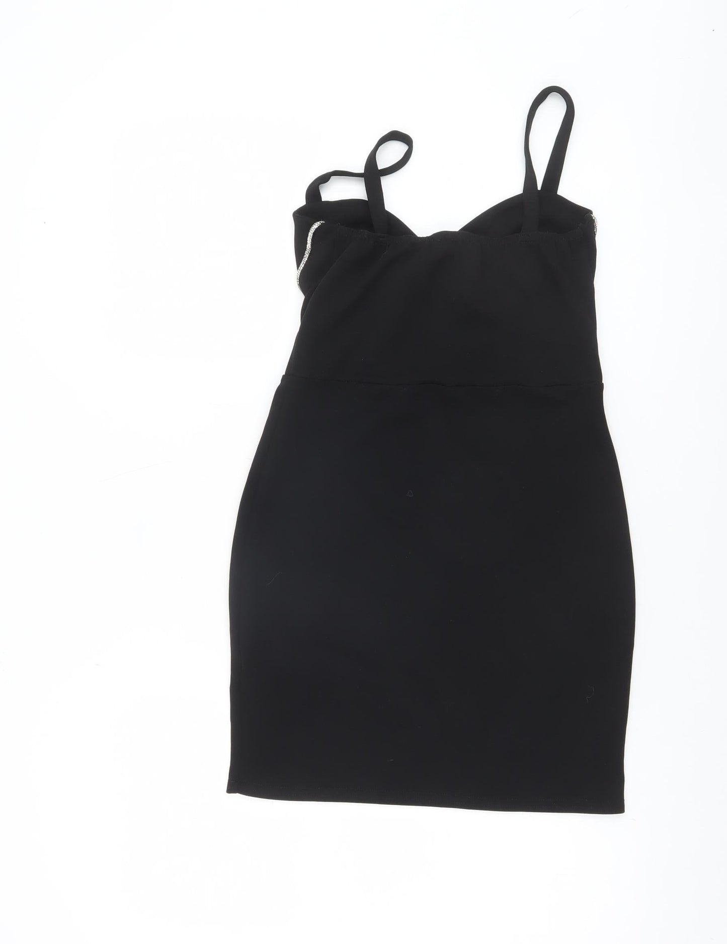 Boohoo Women’s Black Size 8 Bodycon Beaded Short Party Dress