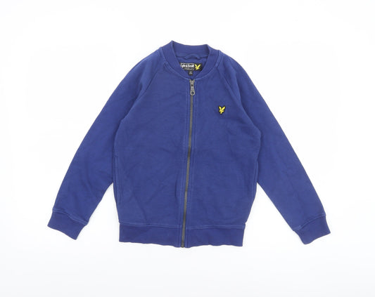 Lyle & Scott Boys Blue Full Zip Cotton Bomber Jacket 8-9 Years