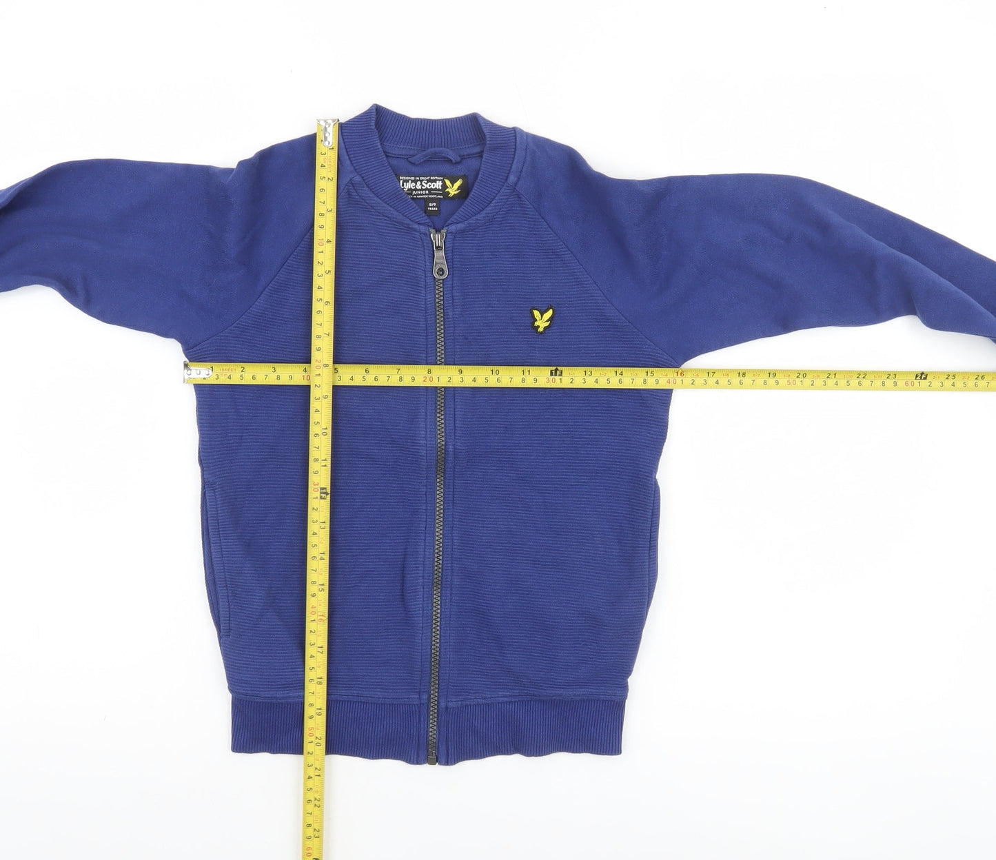 Lyle & Scott Boys Blue Full Zip Cotton Bomber Jacket 8-9 Years