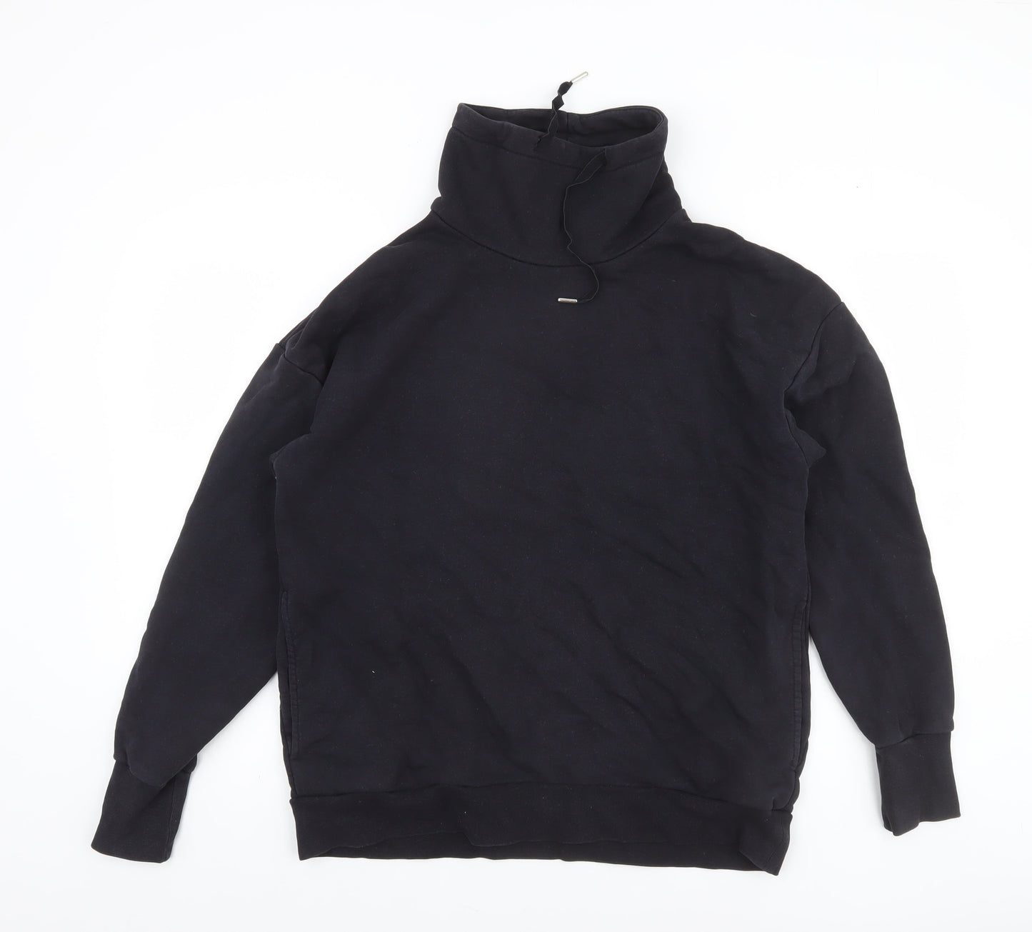 Editor's Cut Womens Black Size 14 Funnel Neck Pullover Sweatshirt
